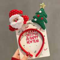 HKM-990035 Festive Children's Hair Accessories Headband with Snowflakes, Elks, and Santa Claus for Holiday Dress-Up