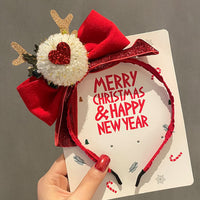 HKM-990035 Festive Children's Hair Accessories Headband with Snowflakes, Elks, and Santa Claus for Holiday Dress-Up