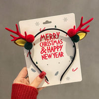 HKM-990035 Festive Children's Hair Accessories Headband with Snowflakes, Elks, and Santa Claus for Holiday Dress-Up