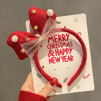 HKM-990035 Festive Children's Hair Accessories Headband with Snowflakes, Elks, and Santa Claus for Holiday Dress-Up