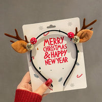HKM-990035 Festive Children's Hair Accessories Headband with Snowflakes, Elks, and Santa Claus for Holiday Dress-Up