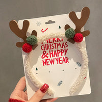 HKM-990035 Festive Children's Hair Accessories Headband with Snowflakes, Elks, and Santa Claus for Holiday Dress-Up