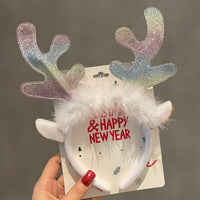 HKM-990035 Festive Children's Hair Accessories Headband with Snowflakes, Elks, and Santa Claus for Holiday Dress-Up