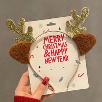 HKM-990035 Festive Children's Hair Accessories Headband with Snowflakes, Elks, and Santa Claus for Holiday Dress-Up