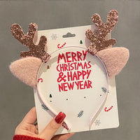 HKM-990035 Festive Children's Hair Accessories Headband with Snowflakes, Elks, and Santa Claus for Holiday Dress-Up