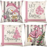 HKM-990419 Christmas-Themed Letter Pattern Pillowcase – 45 x 45 cm Polyester Cover in Various Colors