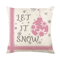 HKM-990419 Christmas-Themed Letter Pattern Pillowcase – 45 x 45 cm Polyester Cover in Various Colors