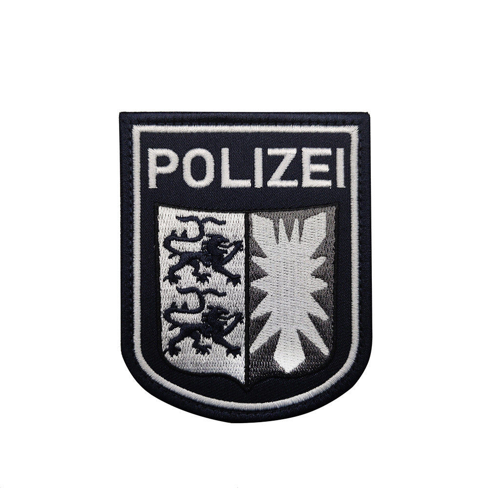 HKM-990419 German Eagle Velcro Patch - Back-to-Back Embroidery, Polyester Fabric, Multi-Color Design for Clothing