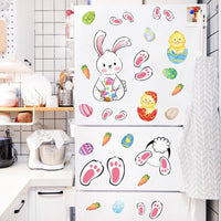 HKM-990675 Bunny Egg Decorative Wall Stickers for Children's Rooms - PVC Mural Art, Medium Size