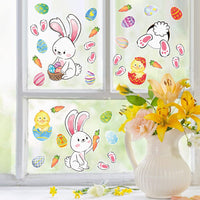 HKM-990675 Bunny Egg Decorative Wall Stickers for Children's Rooms - PVC Mural Art, Medium Size