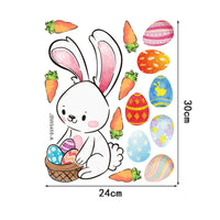 HKM-990675 Bunny Egg Decorative Wall Stickers for Children's Rooms - PVC Mural Art, Medium Size