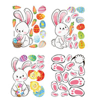 HKM-990675 Bunny Egg Decorative Wall Stickers for Children's Rooms - PVC Mural Art, Medium Size