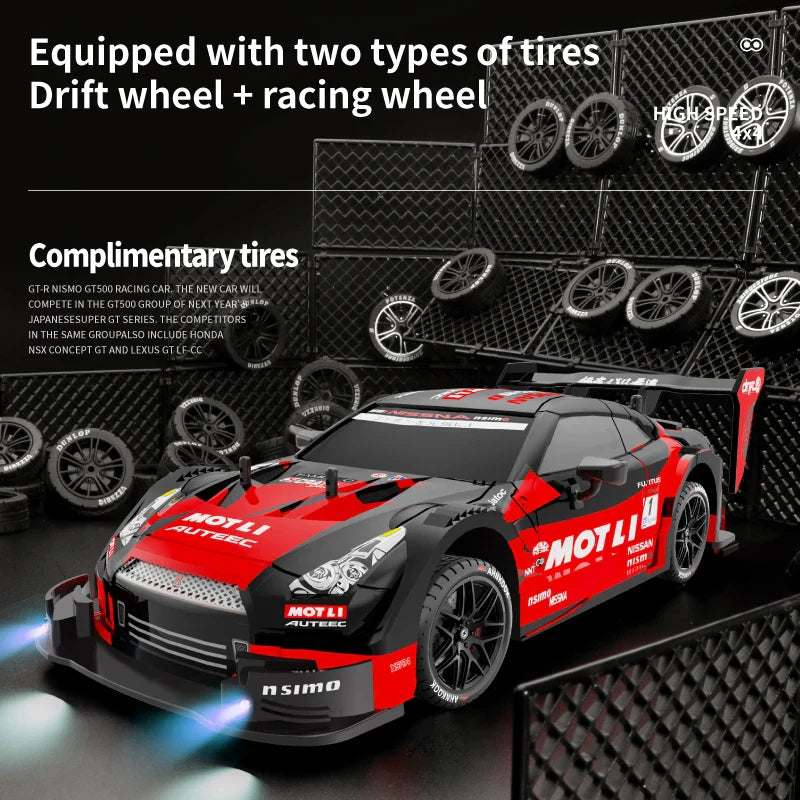 HKM-990739 1/20 Scale Remote Control Drift Car with LED Lights and Four Wheel Drive