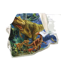 HKM-990739 3D Cartoon Dinosaur Soft Office Blanket in Multiple Sizes