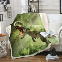 HKM-990739 3D Cartoon Dinosaur Soft Office Blanket in Multiple Sizes
