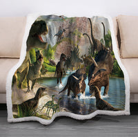 HKM-990739 3D Cartoon Dinosaur Soft Office Blanket in Multiple Sizes