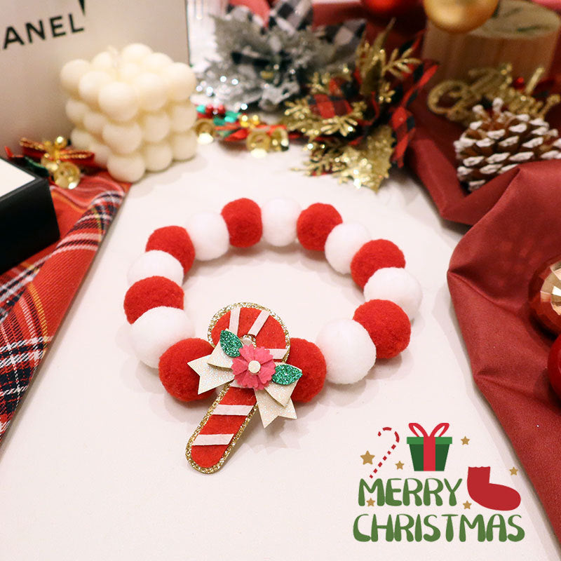 HKM-990739 Festive Cat & Dog Christmas Collar with Bow Tie Decoration