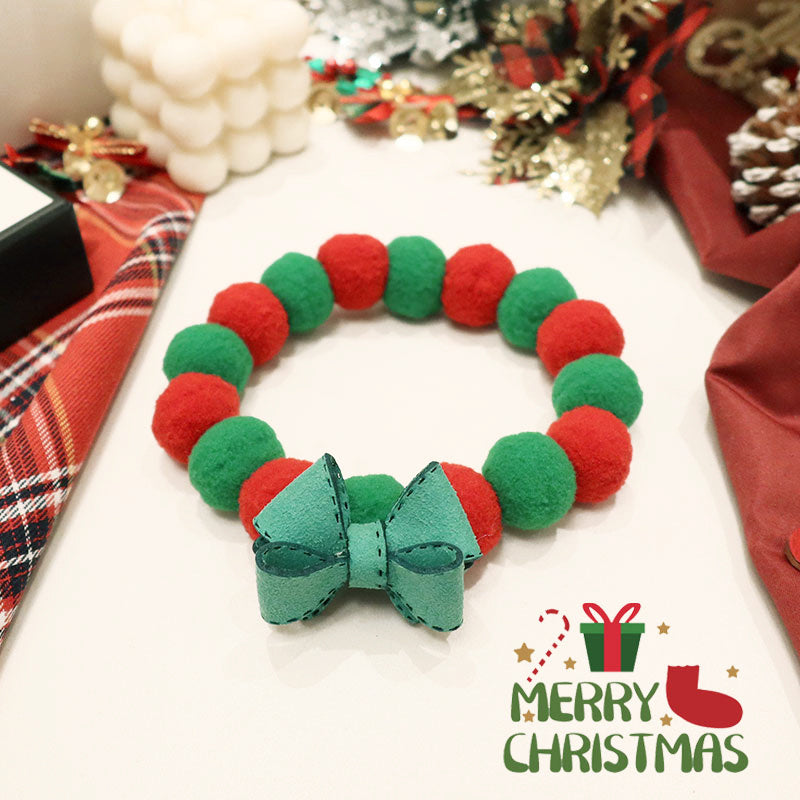 HKM-990739 Festive Cat & Dog Christmas Collar with Bow Tie Decoration