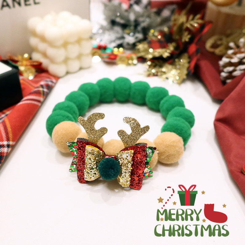 HKM-990739 Festive Cat & Dog Christmas Collar with Bow Tie Decoration