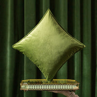 HKM-990803 Solid Color Pastoral Velvet Pillowcase - Square Cushion Cover, 45x45cm & 55x55cm, Available in Dark Green, Emerald, and Blue