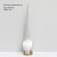 HKM-990867 Christmas Knitted Bota Bag with Gray Background and Red Dots - Holiday Ornament