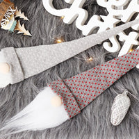 HKM-990867 Christmas Knitted Bota Bag with Gray Background and Red Dots - Holiday Ornament