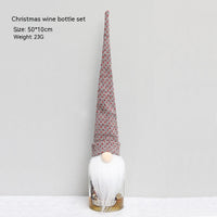 HKM-990867 Christmas Knitted Bota Bag with Gray Background and Red Dots - Holiday Ornament