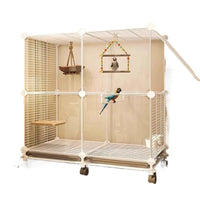 HKM-990995 Large Luxury Bird Cage with Universal Wheels and Multi-functional Accessories