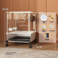 HKM-990995 Large Luxury Bird Cage with Universal Wheels and Multi-functional Accessories