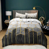 HKM-991059 Flower Color 4-Piece Quilt Cover Set, Soft Chemical Fiber Bedding for 1.8m Bed