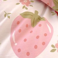 HKM-991059 Strawberry Print 3 Piece Microfiber Duvet Cover Set with Pillow Shams in Multiple Sizes