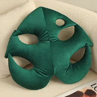 HKM-991123 Large Plush Green Plant Pillow with Philodendron and Monstera Designs