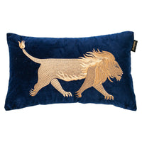 HKM-991187 Embroidery Throw Pillow Cushion for Sofa and Office - Dark Blue Designs