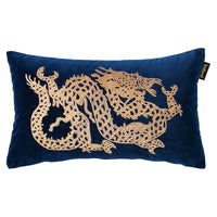 HKM-991187 Embroidery Throw Pillow Cushion for Sofa and Office - Dark Blue Designs