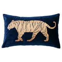 HKM-991187 Embroidery Throw Pillow Cushion for Sofa and Office - Dark Blue Designs