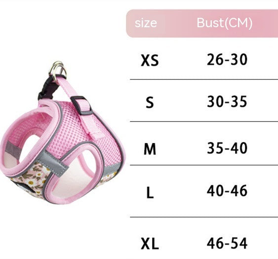 HKM-991251 Breathable Dog and Cat Rope Leash with Anti-Break Chest Strap