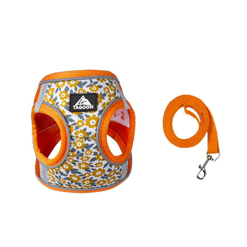 HKM-991251 Breathable Dog and Cat Rope Leash with Anti-Break Chest Strap
