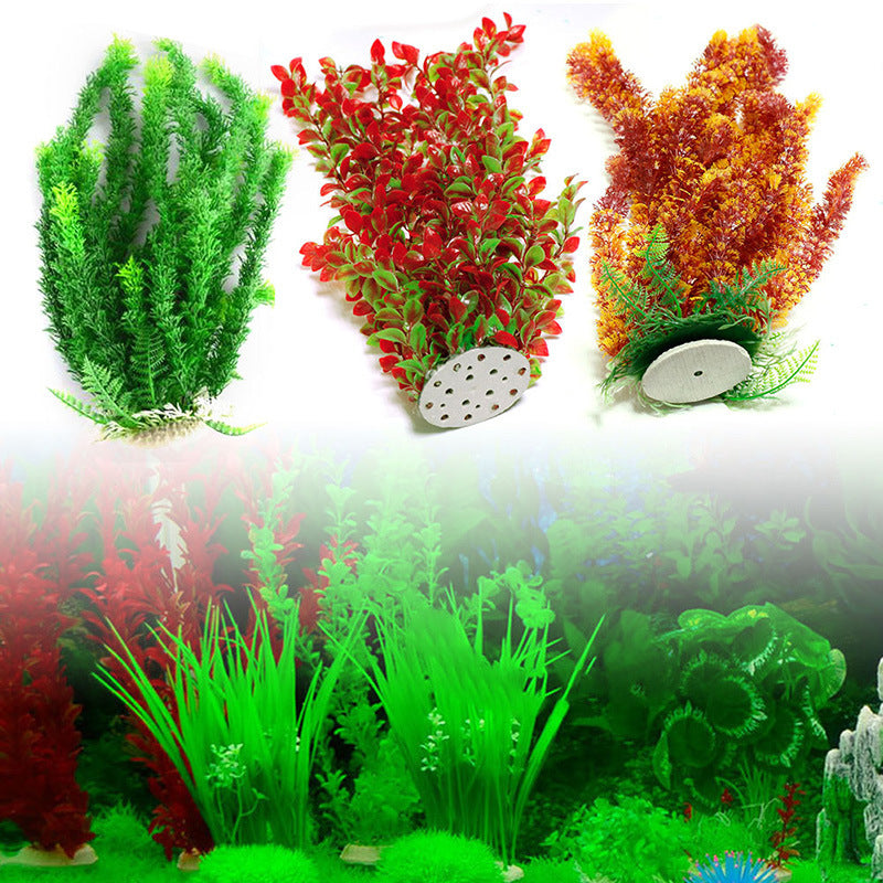 HKM-991571 Aquarium Simulation Plant Ornament - 45-49cm Plastic Fish Tank Decoration