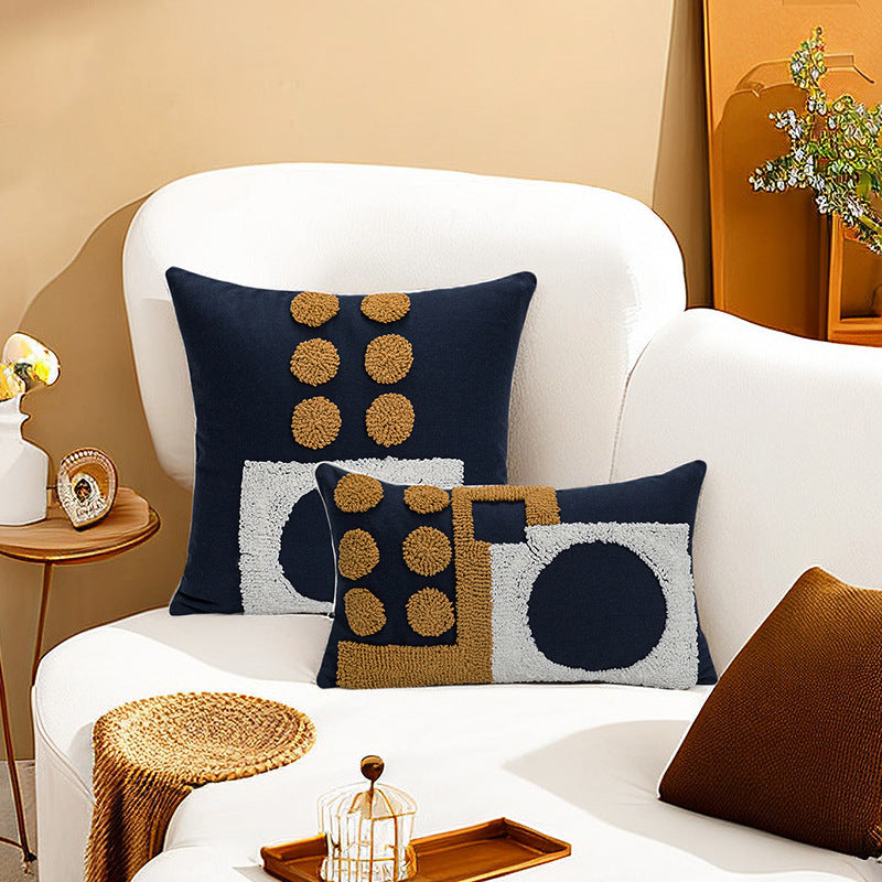 HKM-991699 Geometric Embroidered Pillow Cover in Bohemian Style, 30x50cm and 45x45cm Sizes
