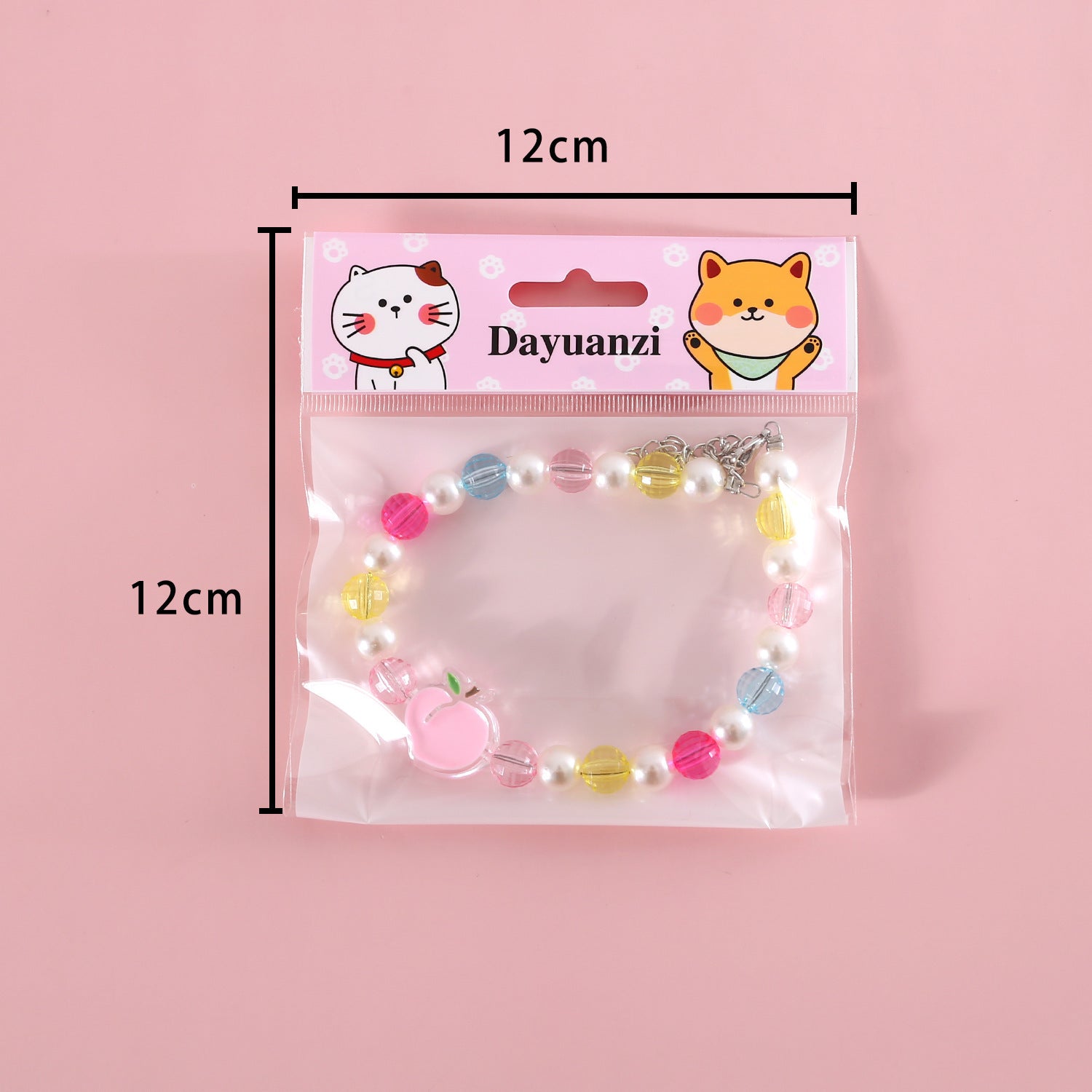 HKM-991763 Colorful Bead Pearl Pet Necklace with Small Flower Design for Cats and Small Dogs