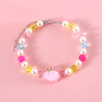 HKM-991763 Colorful Bead Pearl Pet Necklace with Small Flower Design for Cats and Small Dogs
