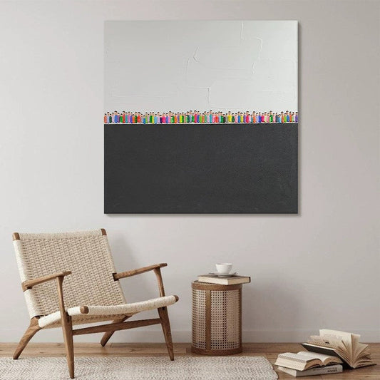 HKM-991827 Modern Hand-Painted Abstract Acrylic Wall Art on Canvas for Home Decor