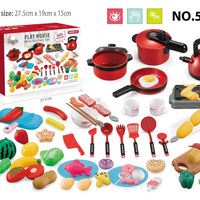 HKM-991891 Interactive Kitchen Play Set for Kids - Pretend Cooking Toys with Tableware and Food, Ages 2-14