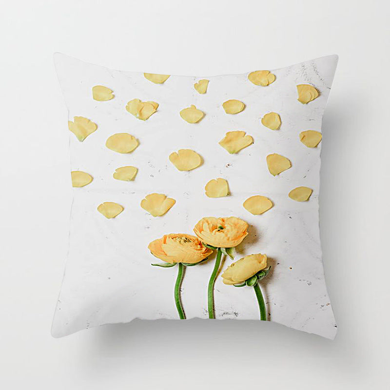 HKM-991955 Plant Pattern Peach Skin Pillowcase - 45 x 45 CM