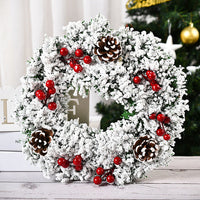 HKM-992019 Christmas Decorations Handmade Garland with Flowers, Fruits and Knots for Window and Door Hanging