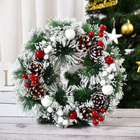 HKM-992019 Christmas Decorations Handmade Garland with Flowers, Fruits and Knots for Window and Door Hanging