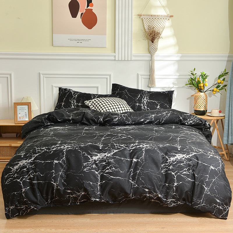 HKM-992211 Geometric Pattern Brushed Single Duvet Cover for Dormitories and Bedrooms
