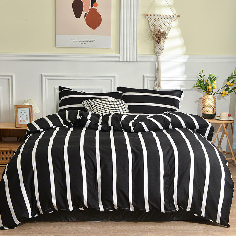 HKM-992211 Geometric Pattern Brushed Single Duvet Cover for Dormitories and Bedrooms