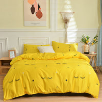 HKM-992211 Geometric Pattern Brushed Single Duvet Cover for Dormitories and Bedrooms