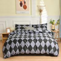 HKM-992211 Geometric Pattern Brushed Single Duvet Cover for Dormitories and Bedrooms